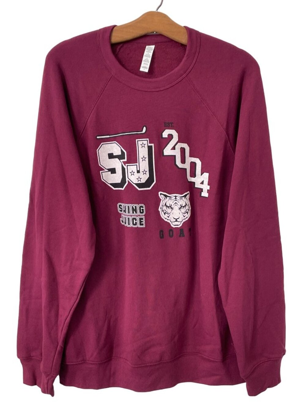 Swing Juice Sweatshirt Large SJ 2004 Goat Graphic Crew Pullover Maroon Relaxed